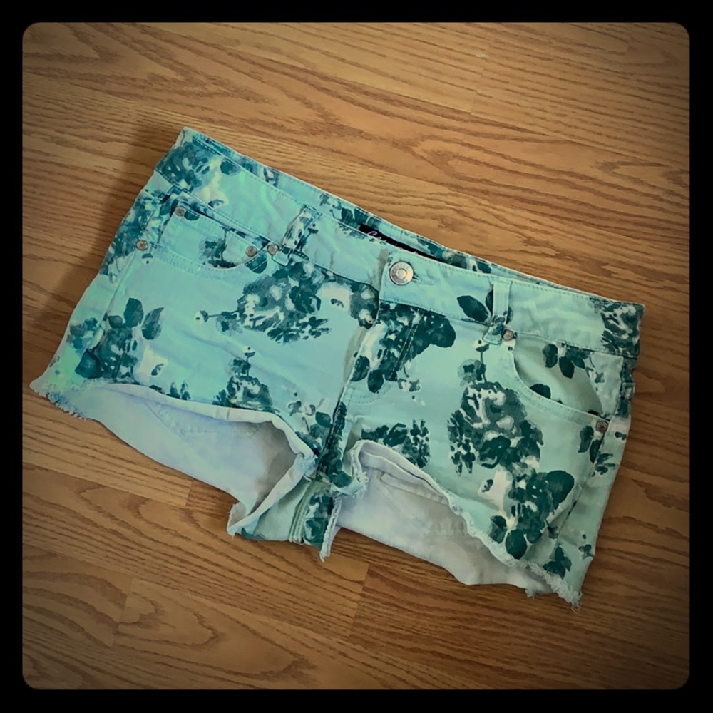 Floral Denim Shorts